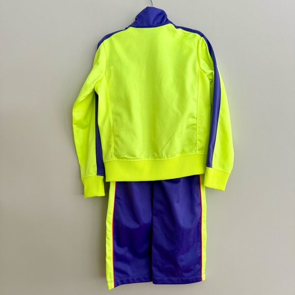 🫟NIKE Neon Green and Purple Toddler Girl Sweatsuit Set Size 5 - Picture 4 of 7